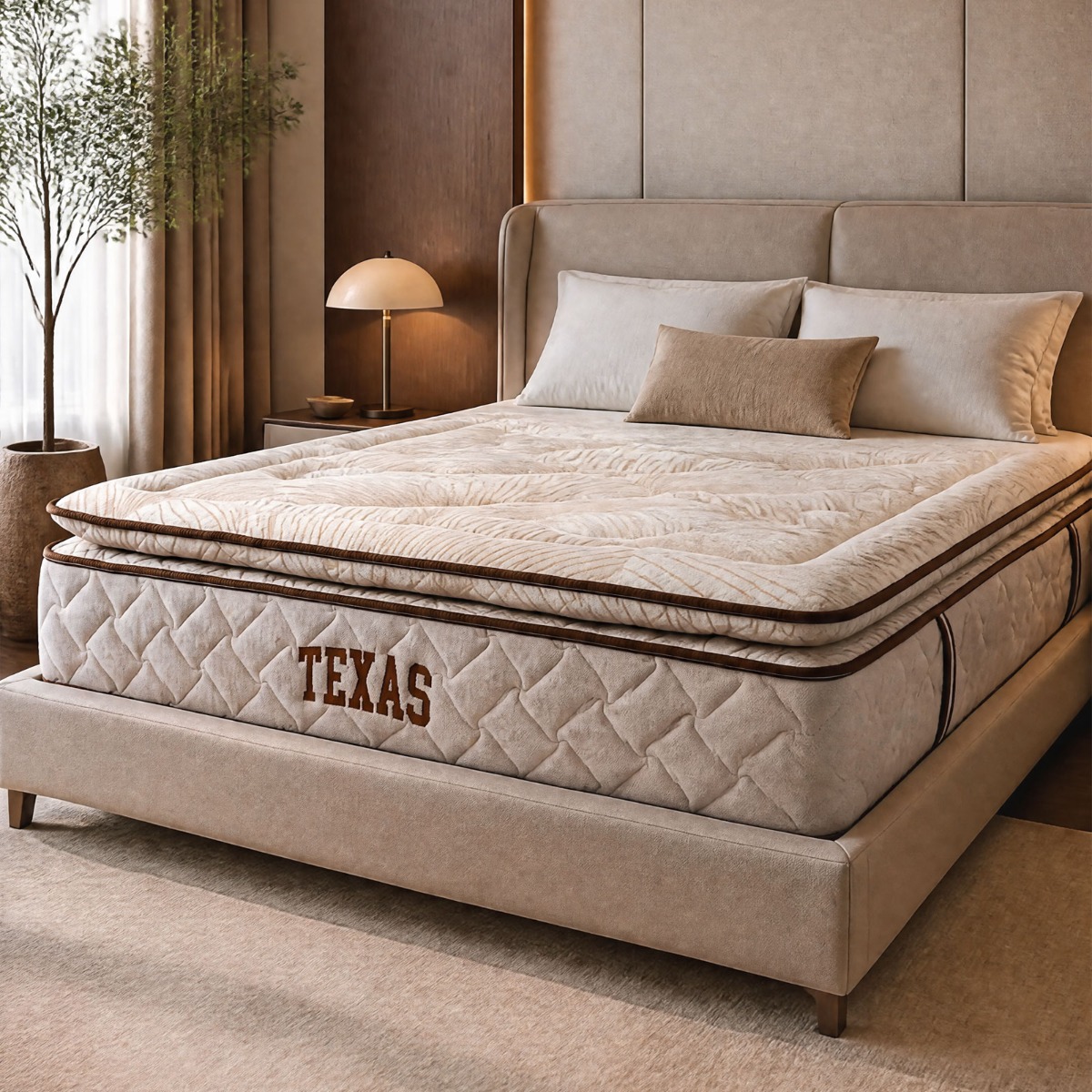 مرتبة TEXAS متعددة المقاسات | نوابض منفصلة – ارتفاع 34 سم – درجة ليونة 4 من 10 – 18 طبقة – ضمان 5 سنوات