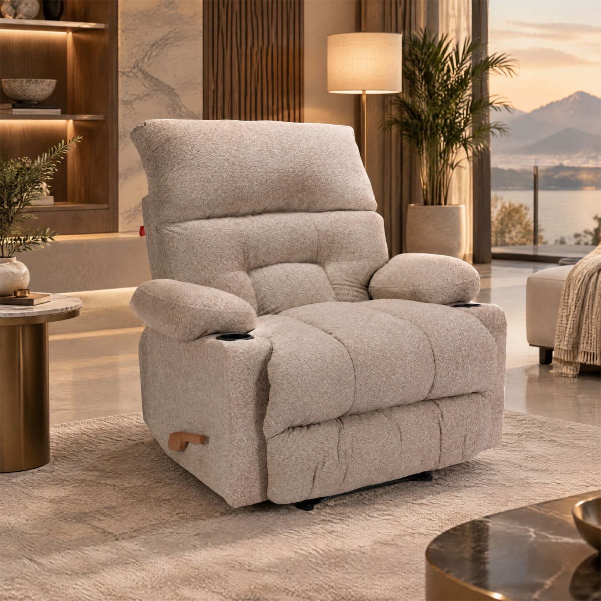 Haven Comfort Fixed Brown Chair by Back Comfort – Premium Velvet – Elegant Design & Everyday Comfort 3