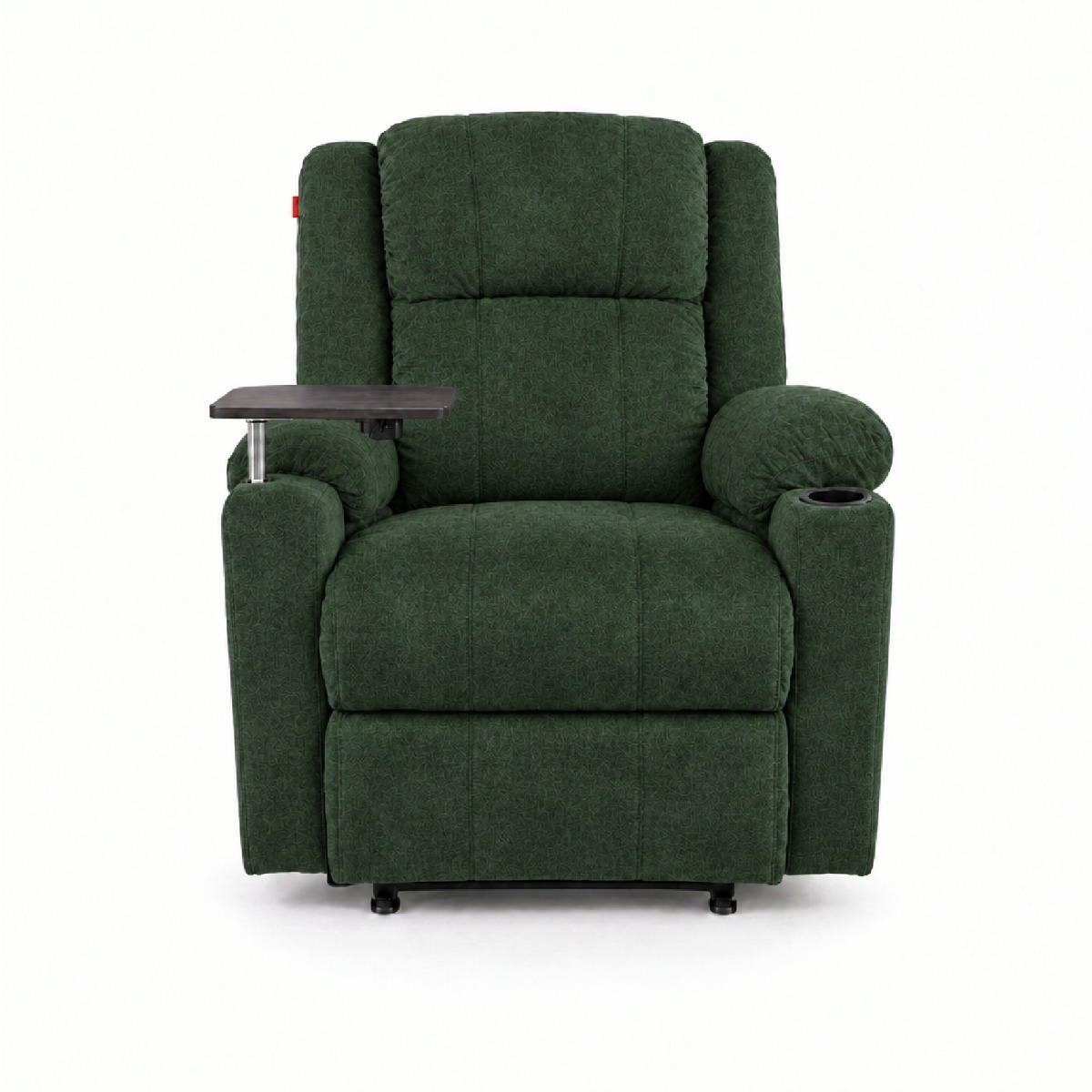 Cloud Rest Plus Cinema Recliner Chair | Rocking & Rotating - Linen Fabric - Laptop Holder & Cup Holder - Green - 2 Years Warranty 5