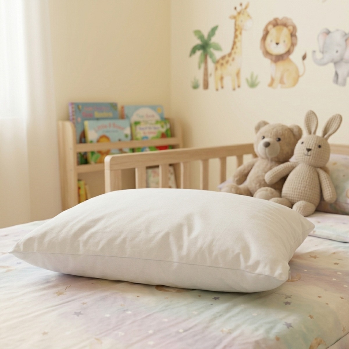 Nano Fiber Kids Pillow | Premium 220-Thread-Count Cotton Cover – 10 cm Height – 2-Years Warranty