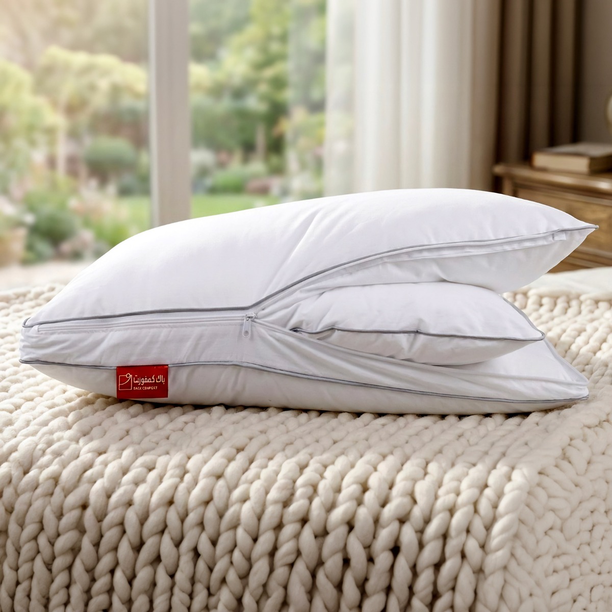 Kangaroo Luxury Pillow | Main Pillow with Extra Inner Pillow – 220-Thread Cotton – 20 cm Height – 2-Years Warranty 3