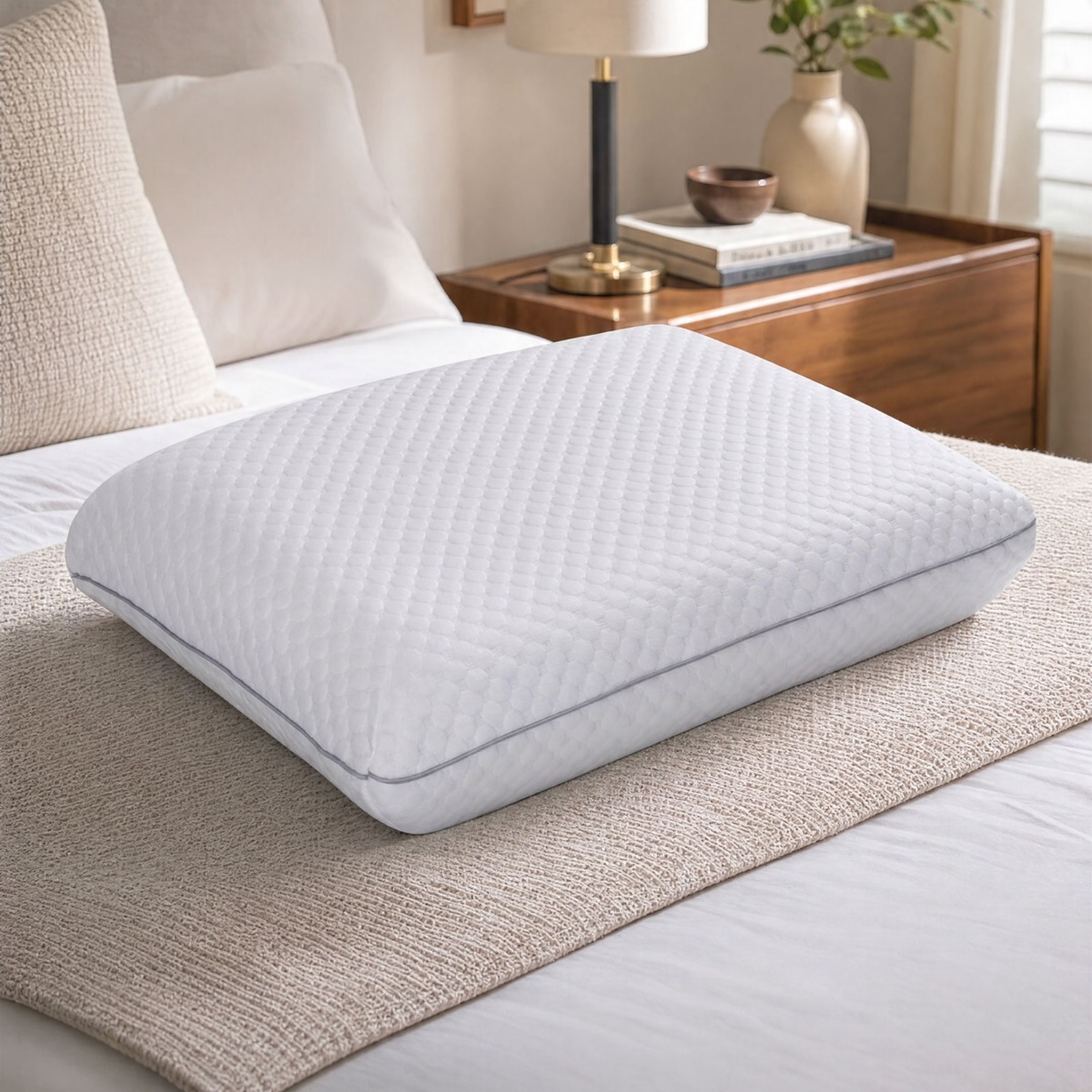 Memory Foam Pillow | Cooling 480 GSM Cover – 58 × 30 cm | Back Comfort 2